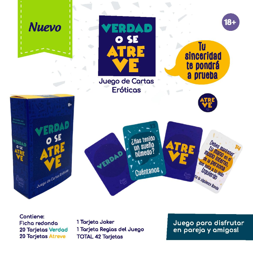 Juego de Cartas Eróticas Verdad o Se Atreve — Desafía, Confiesa & Atrévete