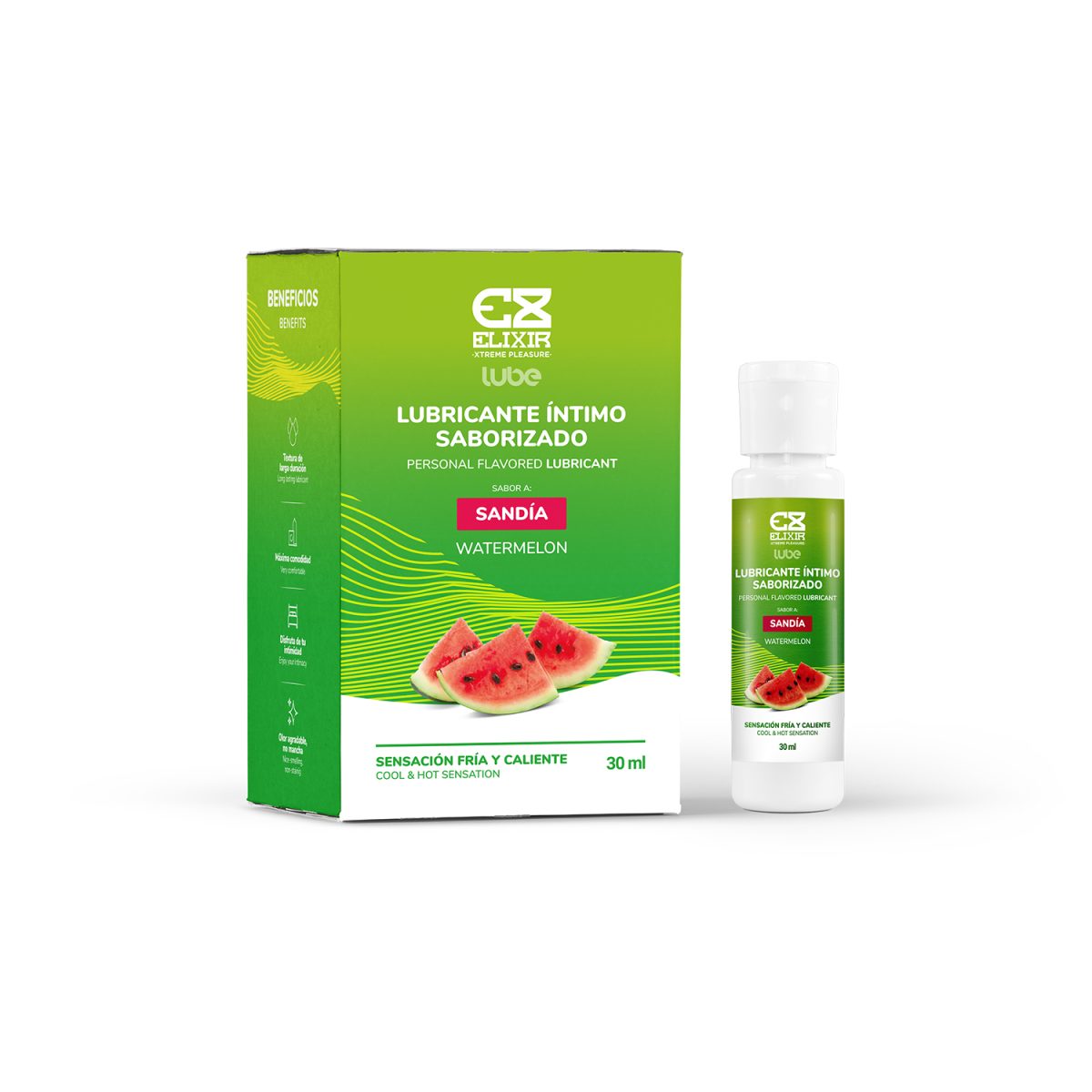 Lubricante Íntimo Saborizado a Sandía — Efecto Dual Frío & Calor