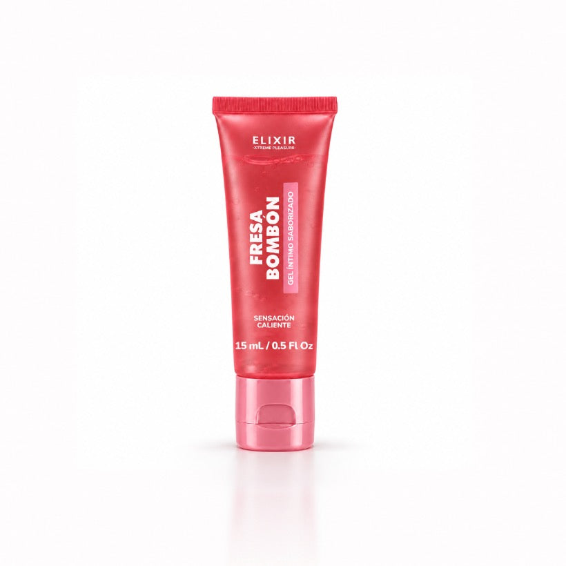 Lubricante Íntimo Saborizado Fresa Bombón Elixir – Sensación Caliente 15 ml