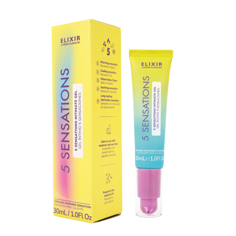 Lubricante 5 Sensaciones Elixir — Frío, Calor, Sabor, Calma & Duración