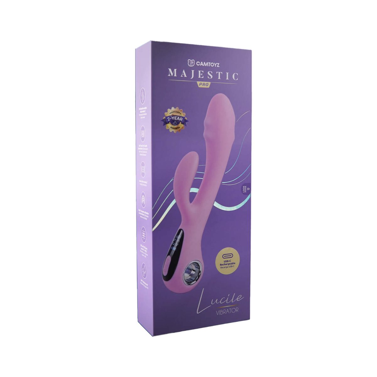 Vibrador Lucile Majestic Camtoyz — Perlas Internas, Pantalla Interactiva & Punto G de Precisión