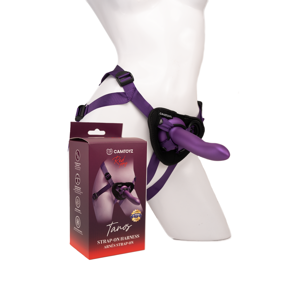 Tanos Arnés Strap-On Camtoyz — Dildo Ultra Suave 15 cm, Elegancia & Control Total
