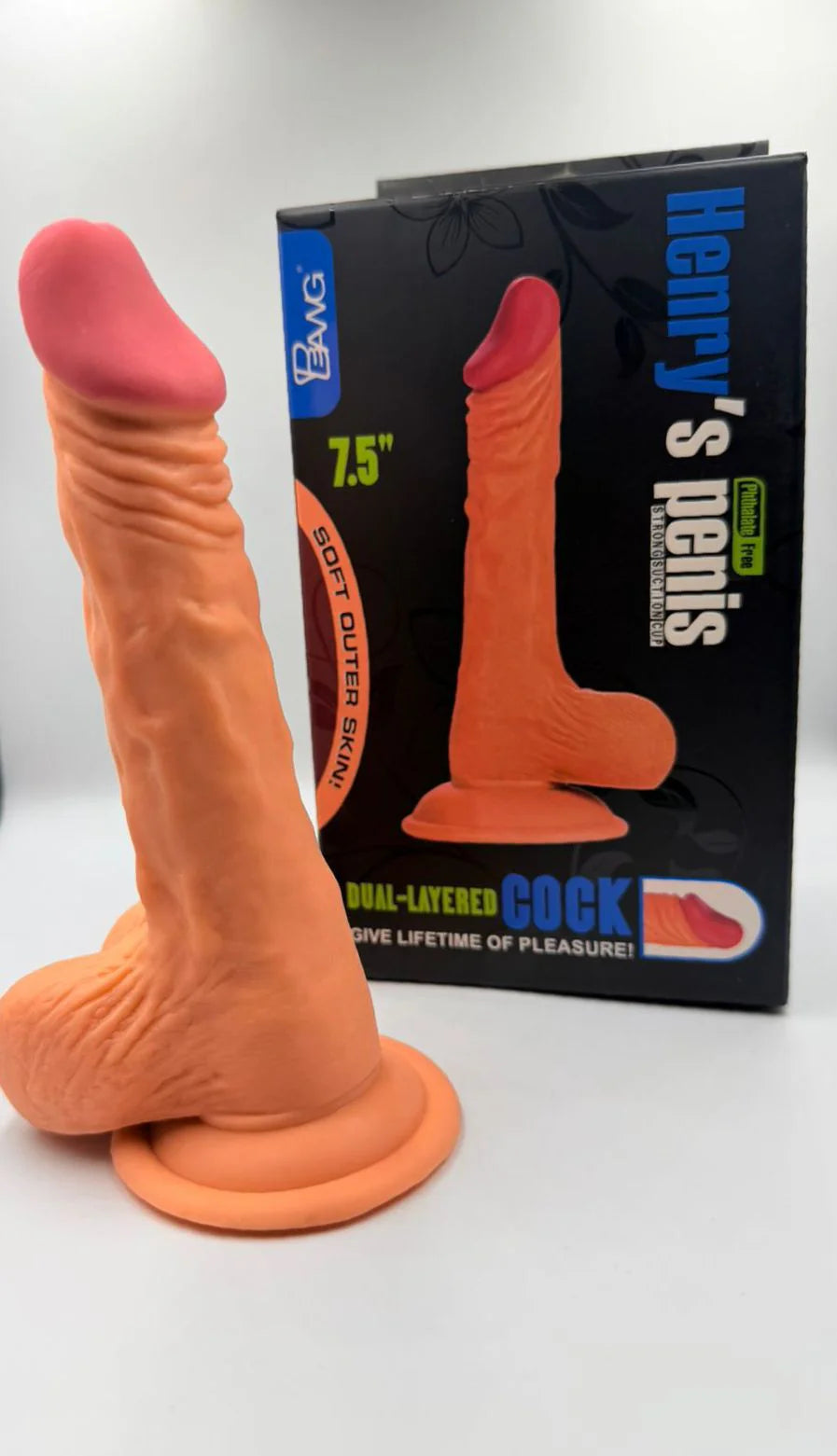 Masturbador Nathan Dildo Doble Capa con Ventosa | PVC/TPE