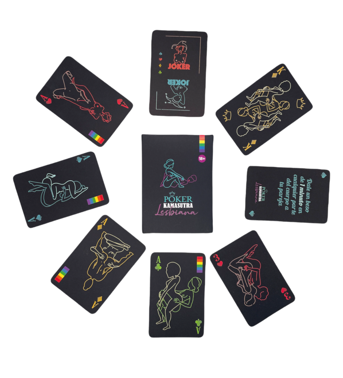 Juego de Cartas Póker Kamasutra Lesbi — Poses Únicas & Penitencias Atrevidas